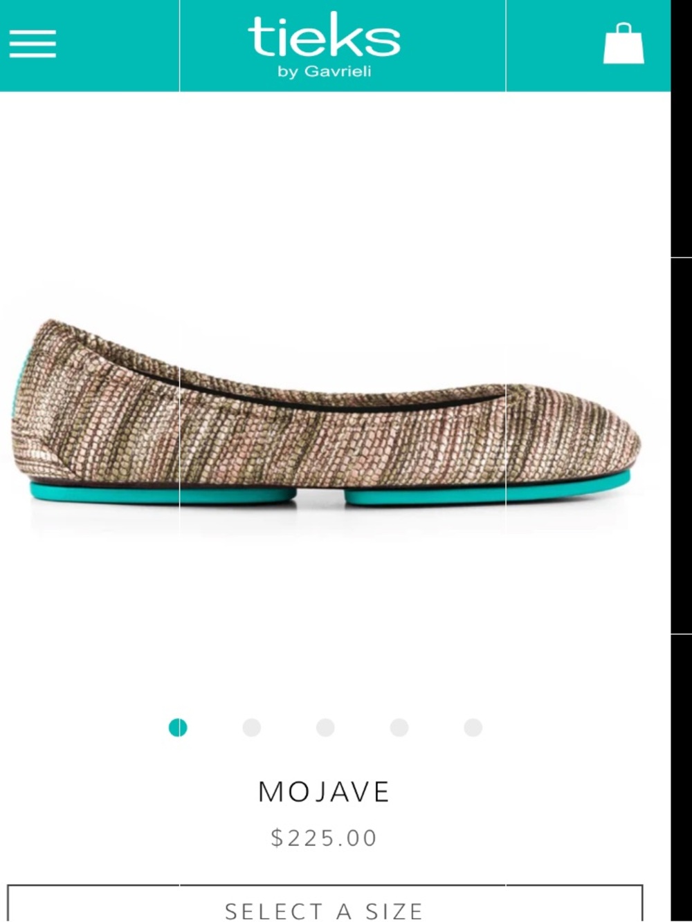 Tieks Mojave Ballet Flats Shoes Women's Size 11 Woven Desert Tan Striped